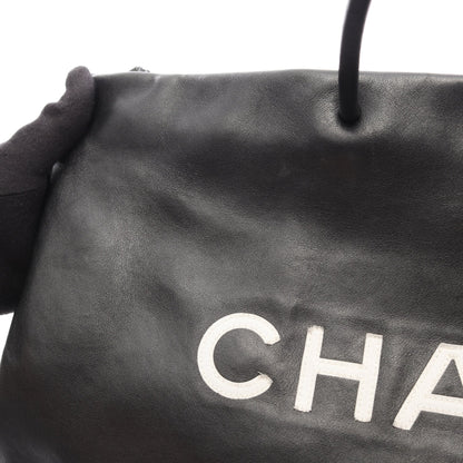 エッセンシャル トート ラージ ハンドバッグ トートバッグ レザー ブラック シルバー金具 シャネル