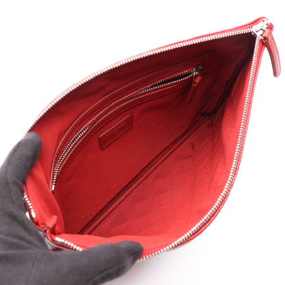 マトラッセ クラッチバッグ キャビアスキン レッド シルバー金具 シャネル