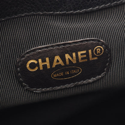 トリプルココ バックパック リュックサック キャビアスキン ブラック ゴールド金具 シャネル