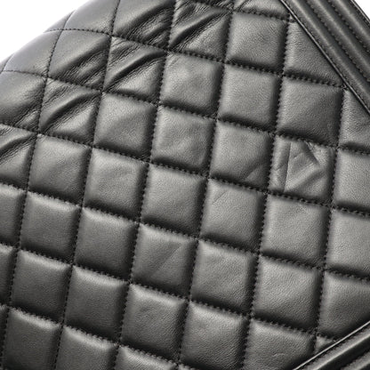ボーイシャネル ラージ マトラッセ チェーンショルダーバッグ ラムスキン ブラック シルバー金具 シャネル バッグ CHANEL