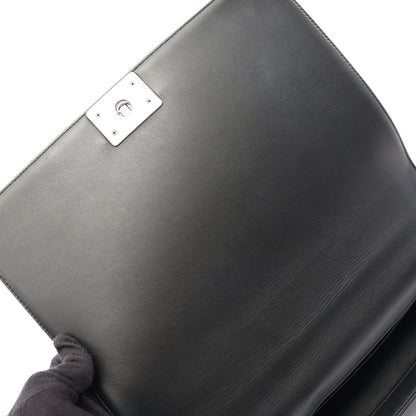 ボーイシャネル ラージ マトラッセ チェーンショルダーバッグ ラムスキン ブラック シルバー金具 シャネル バッグ CHANEL