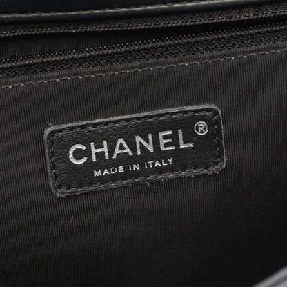 ボーイシャネル ラージ マトラッセ チェーンショルダーバッグ ラムスキン ブラック シルバー金具 シャネル バッグ CHANEL