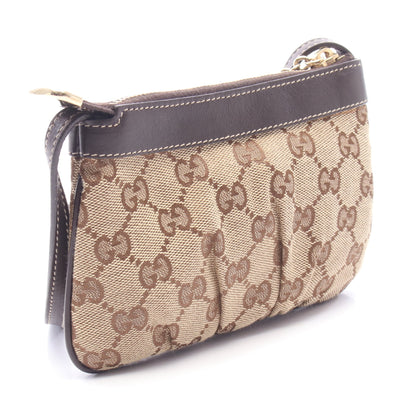 インターロッキングG GGキャンバス ミニ ショルダーバッグ キャンバス レザー ベージュ ダークブラウン グッチ バッグ GUCCI