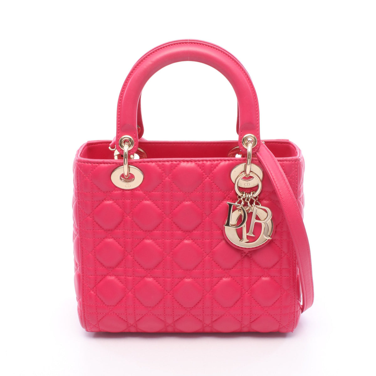 LADY DIOR レディディオール 2WAY ハンドバッグ レザー ピンク クリスチャンディオール