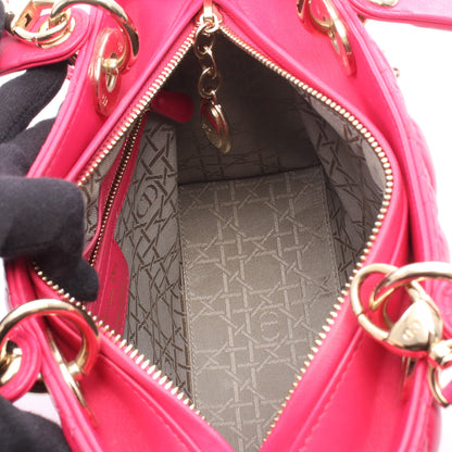 LADY DIOR レディディオール 2WAY ハンドバッグ レザー ピンク クリスチャンディオール