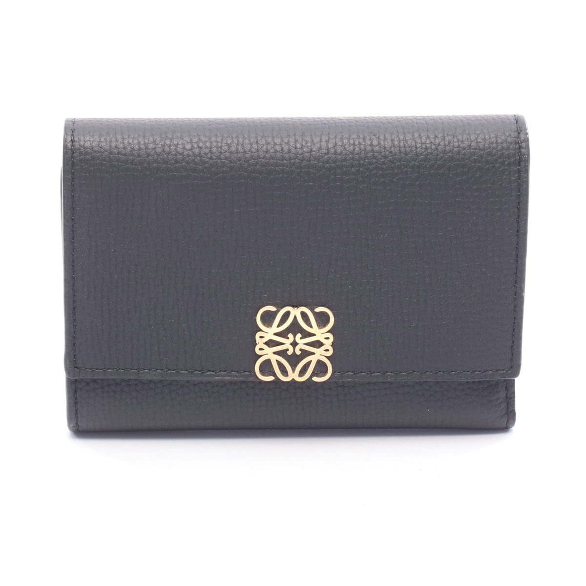 アナグラム 三つ折り財布 レザー ブラック ロエベ