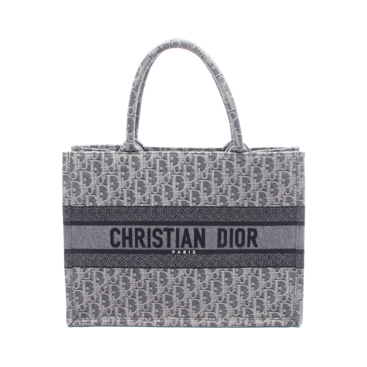 BOOK TOTE ブックトート ミディアム ハンドバッグ トートバッグ キャンバス グレー ブラック クリスチャンディオール