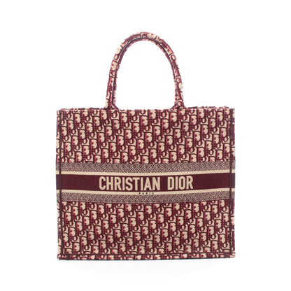 BOOK TOTE ブックトート ラージ ハンドバッグ トートバッグ キャンバス ボルドー ベージュ クリスチャンディオール バッグ Christian Dior