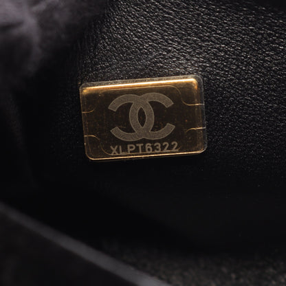 マトラッセ 2WAY チェーンショルダーバッグ ベロア ブラック ゴールド金具 シャネル