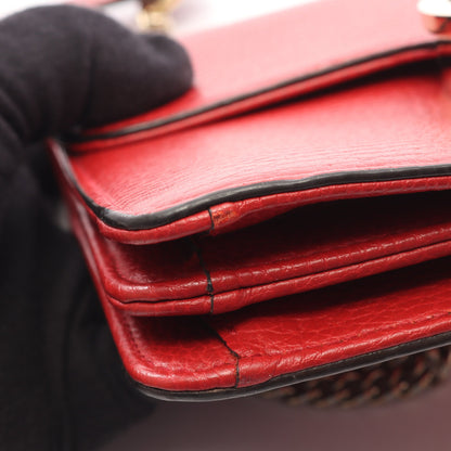 インターロッキングG チェーンショルダーバッグ レザー レッド グッチ