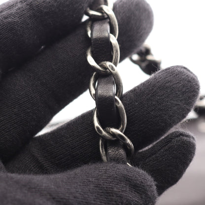 マトラッセ チェーン アンティークシルバー金具 2WAY バックパック リュックサック レザー ブラック シャネル