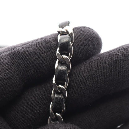 マトラッセ Wチェーンショルダーバッグ ラムスキン ブラック シルバー金具 シャネル バッグ CHANEL