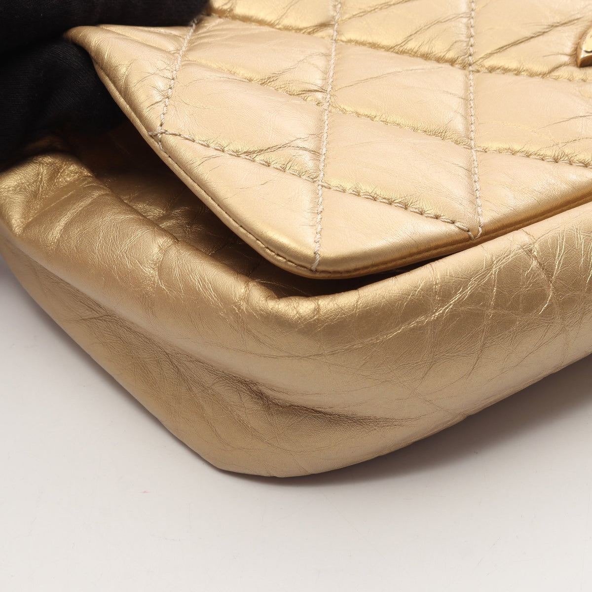 マトラッセ 2WAY アンティークゴールド金具 チェーンショルダーバッグ ラムスキン ゴールド シャネル バッグ CHANEL