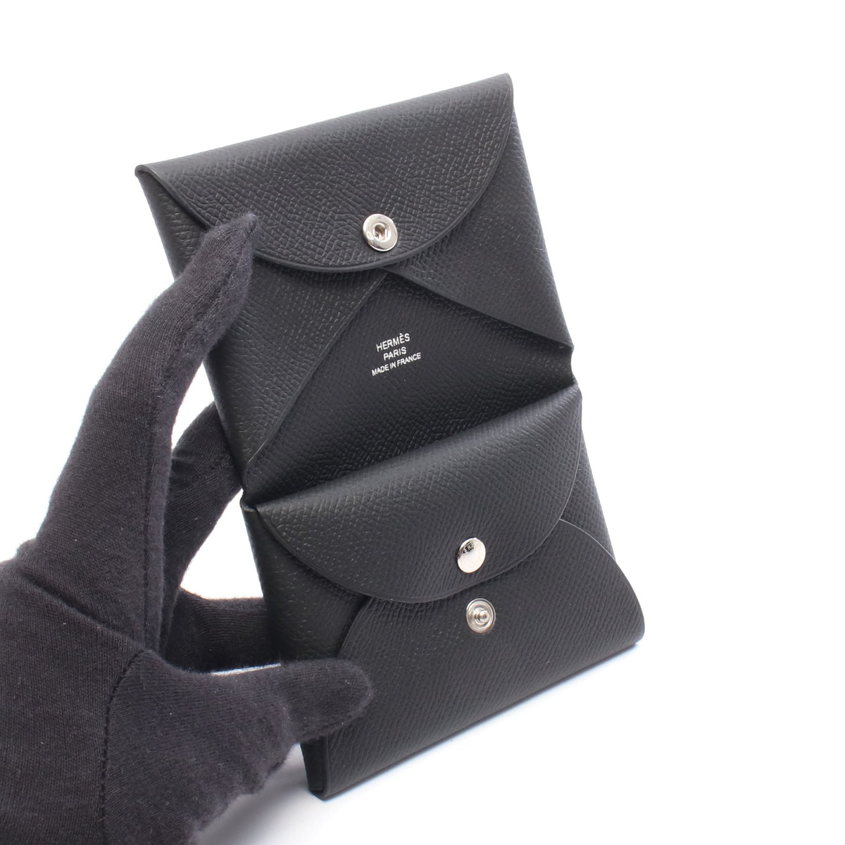 カルヴィデュオ コインケース ヴォーエプソン ブラック シルバー金具 G刻印 エルメス