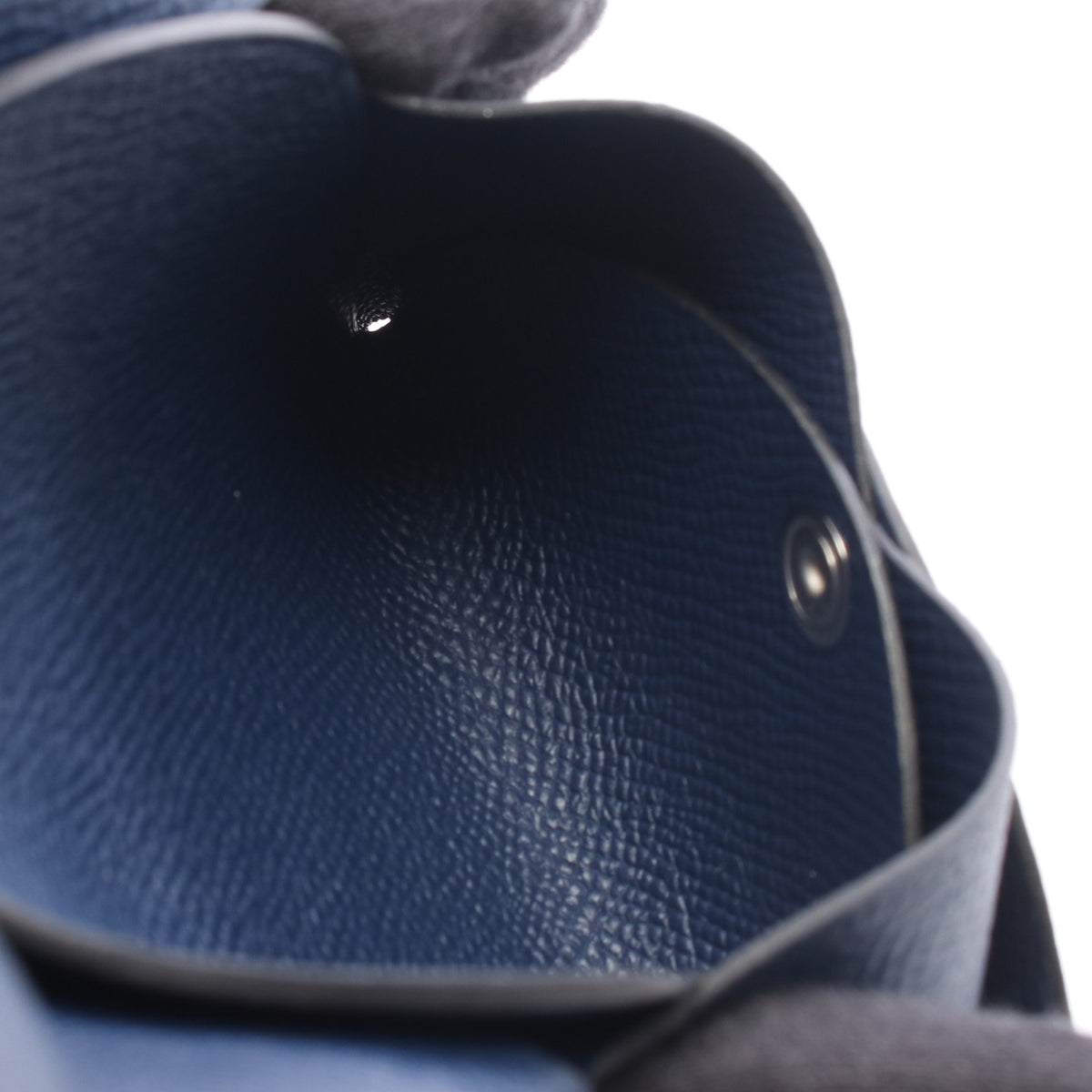 カルヴィデュオ ブルーネイビー コインケース ヴォーエプソン ネイビー シルバー金具 K刻印 エルメス