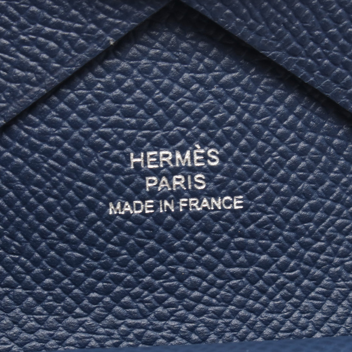 カルヴィデュオ ブルーネイビー コインケース ヴォーエプソン ネイビー シルバー金具 K刻印 エルメス