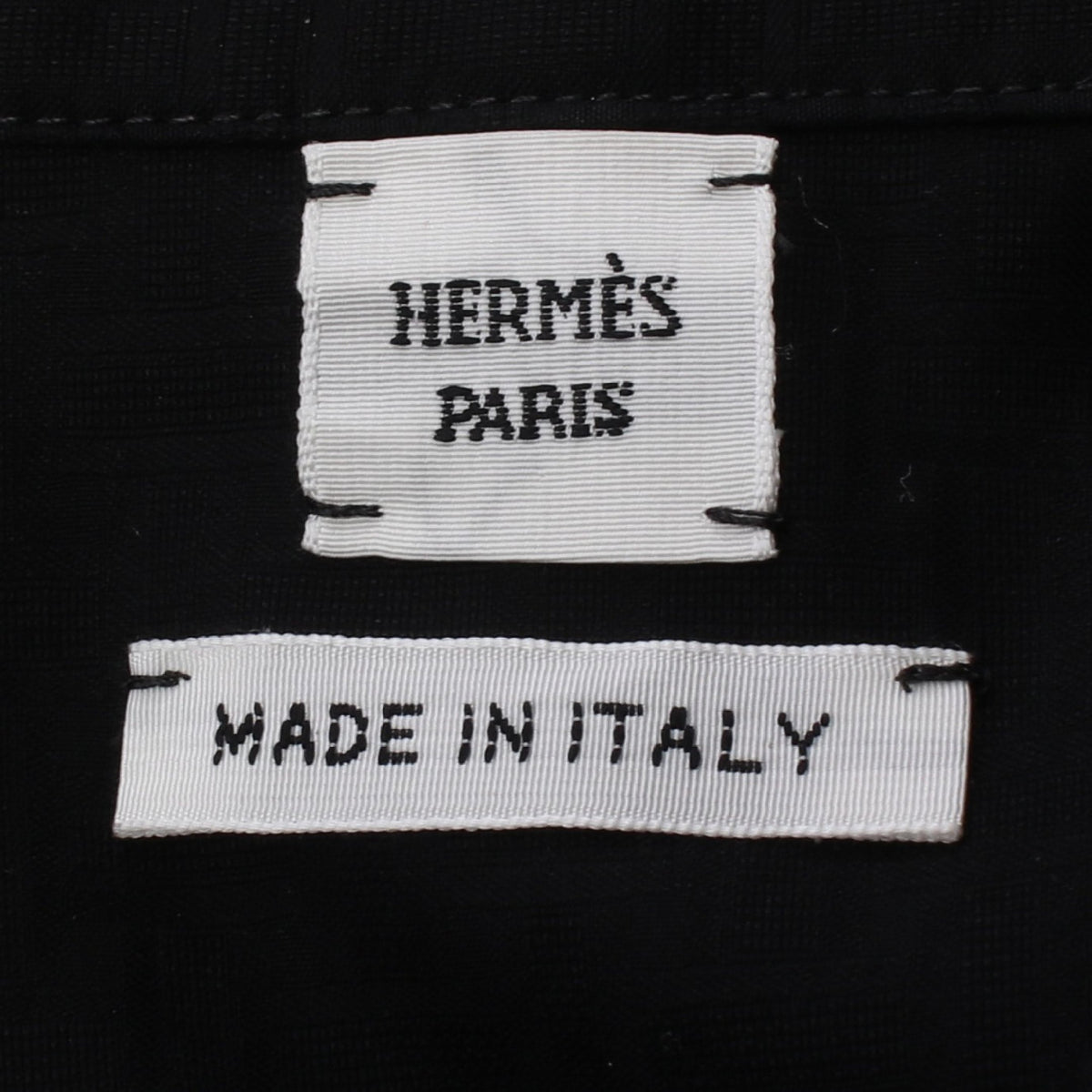 モザイク セリエボタン 長袖 シャツワンピース コットン ブラック エルメス ワンピース HERMES