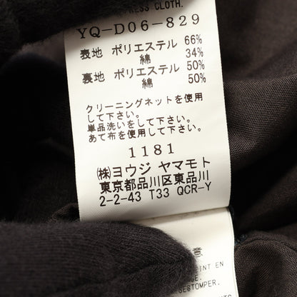フロントタック シャツドレス ロングコート コットン ブラック ワイズ
