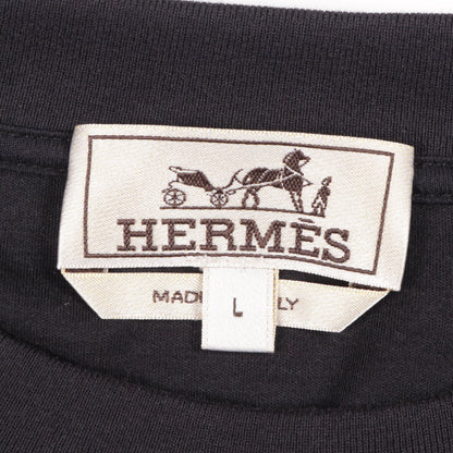 Parcours Sans Faute Decadre 半袖Tシャツ コットン カシミヤ ネイビー エルメス