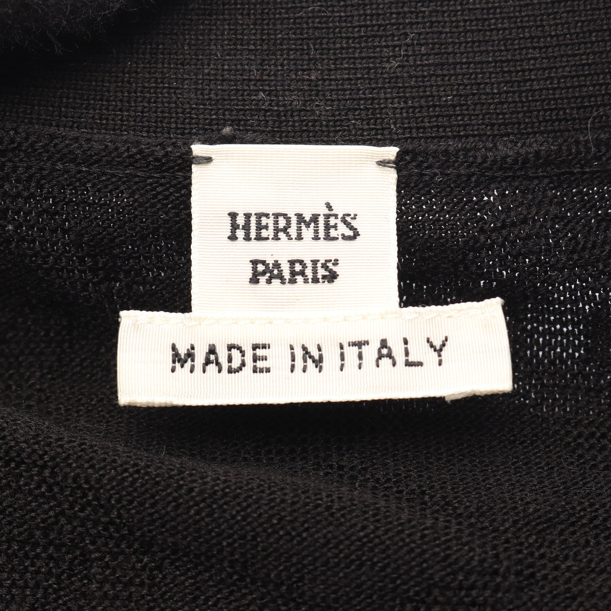 ナウサ シェーヌダンクル ロング カーディガン シルク コットン ブラック エルメス トップス HERMES
