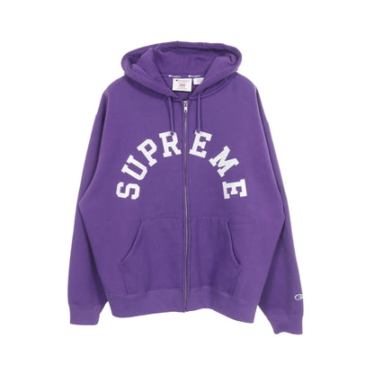 Supreme × Champion ロゴ ジップアップパーカー コットン パープル シュプリーム