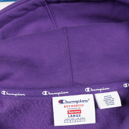 Supreme × Champion ロゴ ジップアップパーカー コットン パープル シュプリーム