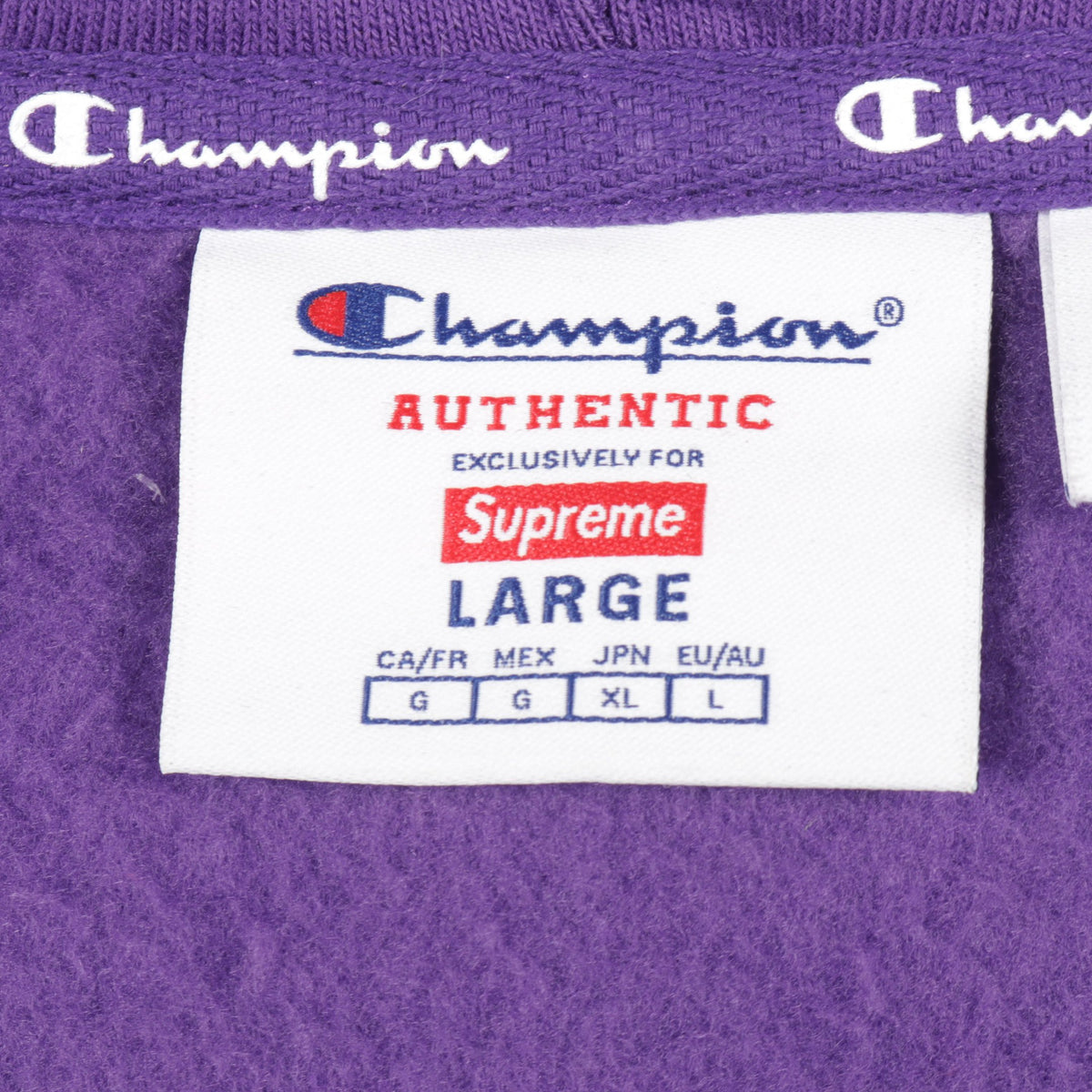 Supreme × Champion ロゴ ジップアップパーカー コットン パープル シュプリーム