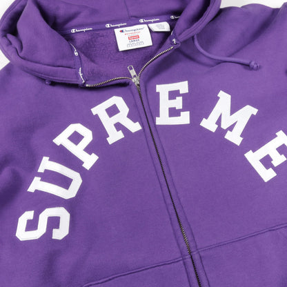 Supreme × Champion ロゴ ジップアップパーカー コットン パープル シュプリーム