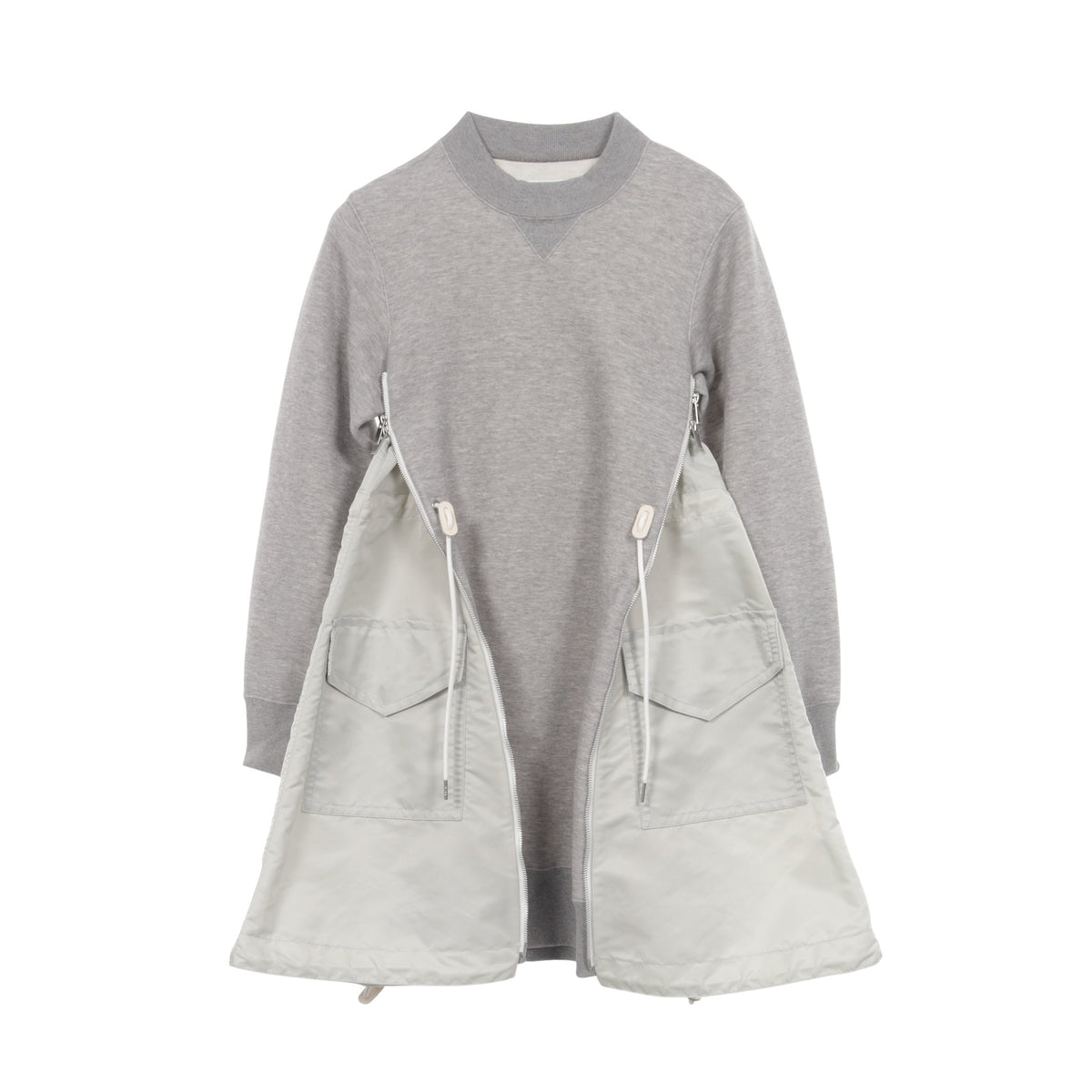 Sponge Sweat Nylon Twill Dress ドッキング ワンピース ナイロン コットン グレー サカイ
