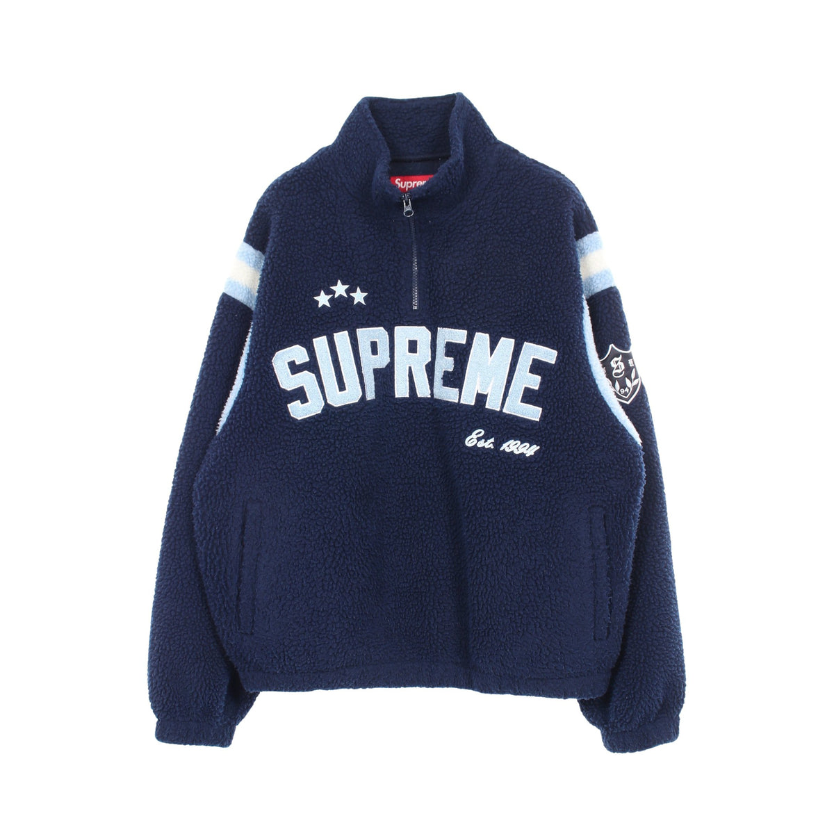 ハーフジップ プルオーバー フリース ジャケット ネイビー シュプリーム