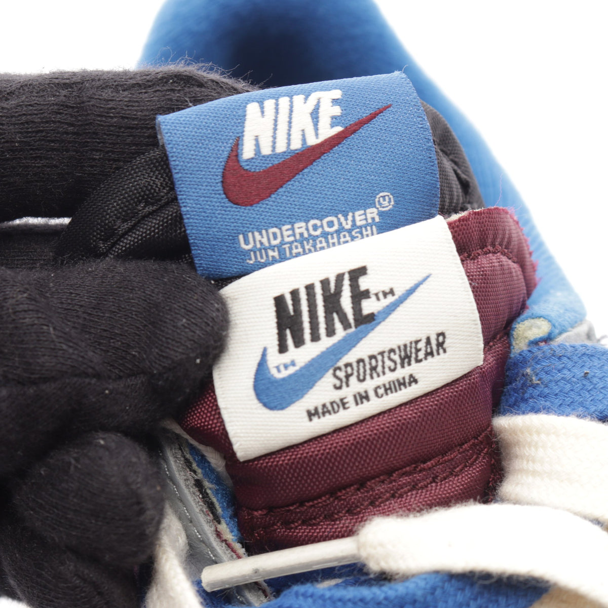 Nike × sacai × UNDERCOVER LD Waffle Night Maroon and Team Royal スニーカー レザー スエード ファブリック ブルー マルチカラー ナイキ