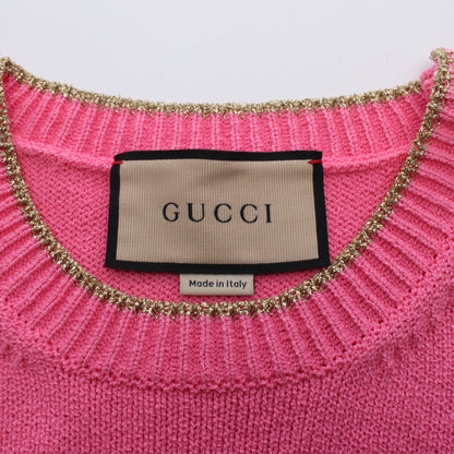 ノースリーブ ニットワンピース コットン ピンク グッチ ワンピース GUCCI