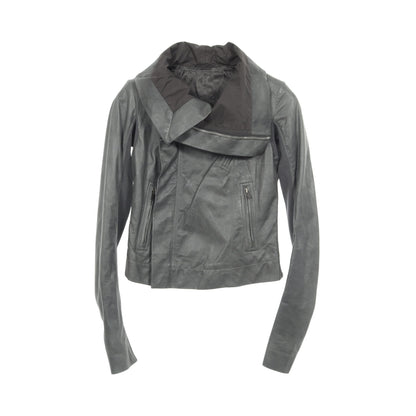 CLASSIC BIKER ニット切替 レザージャケット レザー ウール グレーグリーン リックオウエンス