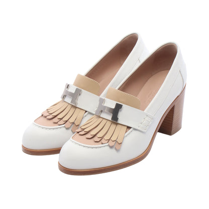 エリゼ70 モカシン パンプス レザー ホワイト ベージュ エルメス