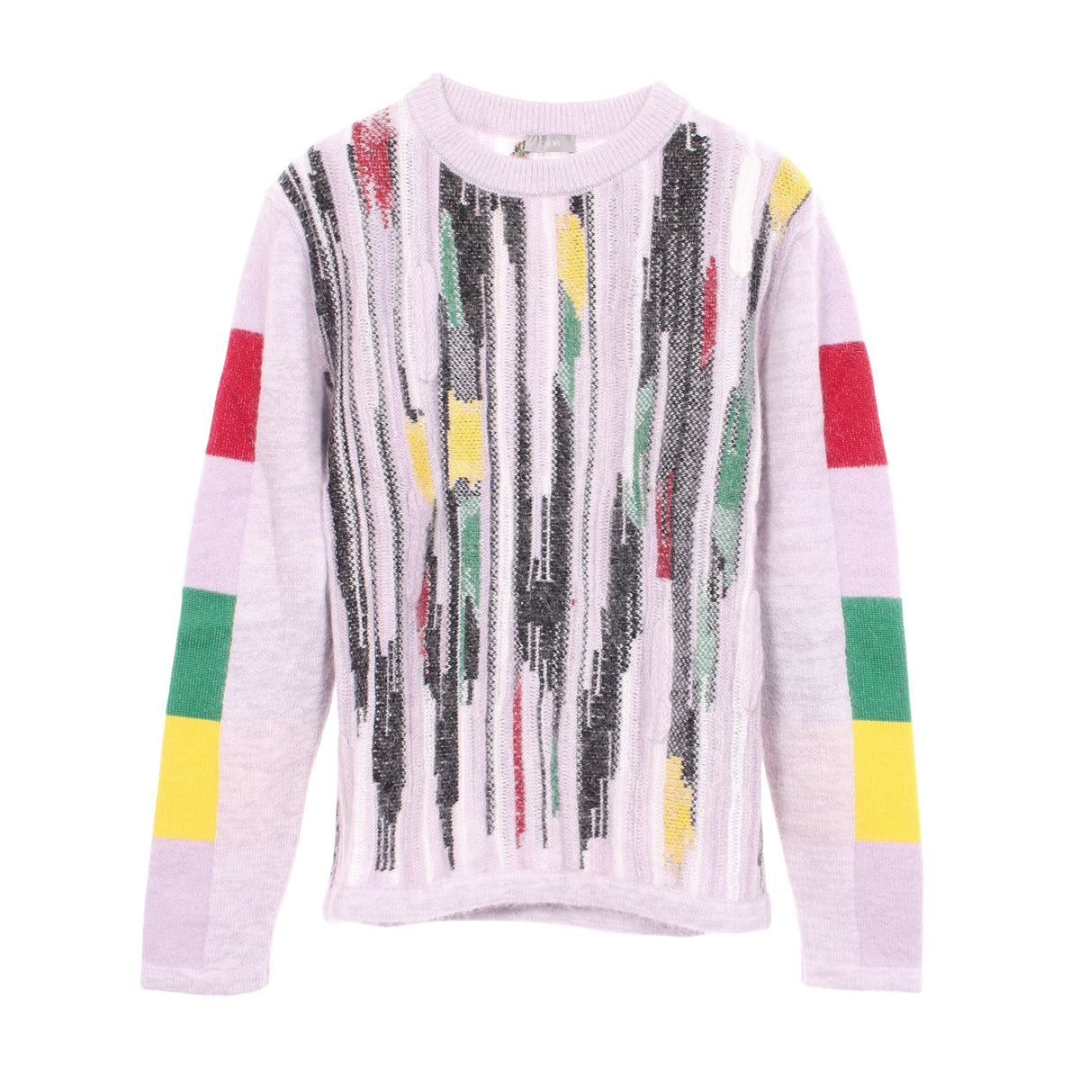 Christian Dior × Peter Doig ストライプ セーター モヘヤ ナイロン ライトパープル マルチカラー クリスチャンディオール
