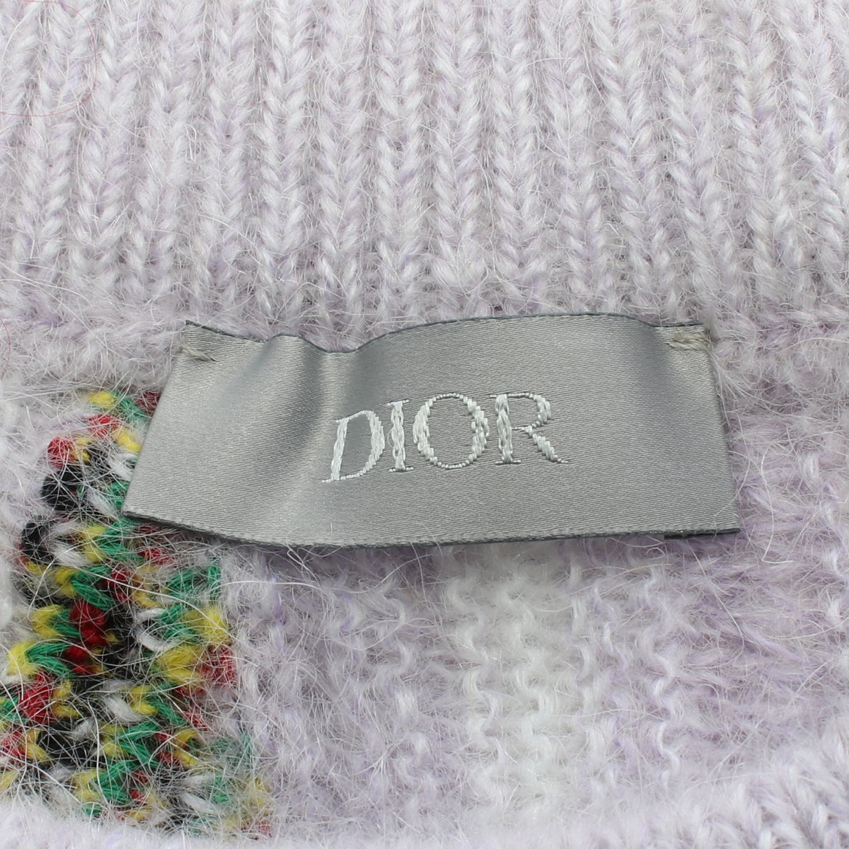 Christian Dior × Peter Doig ストライプ セーター モヘヤ ナイロン ライトパープル マルチカラー クリスチャンディオール