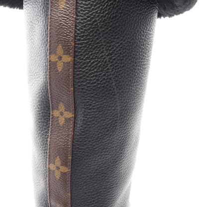 モノグラム サイハイ ブーツ ムートン ブラック ルイヴィトン シューズ LOUIS VUITTON