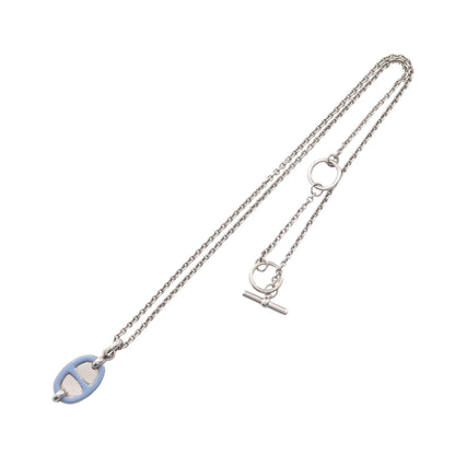 シェーヌダンクル ミニマイヨンPM ネックレス シルバー ライトブルー エルメス