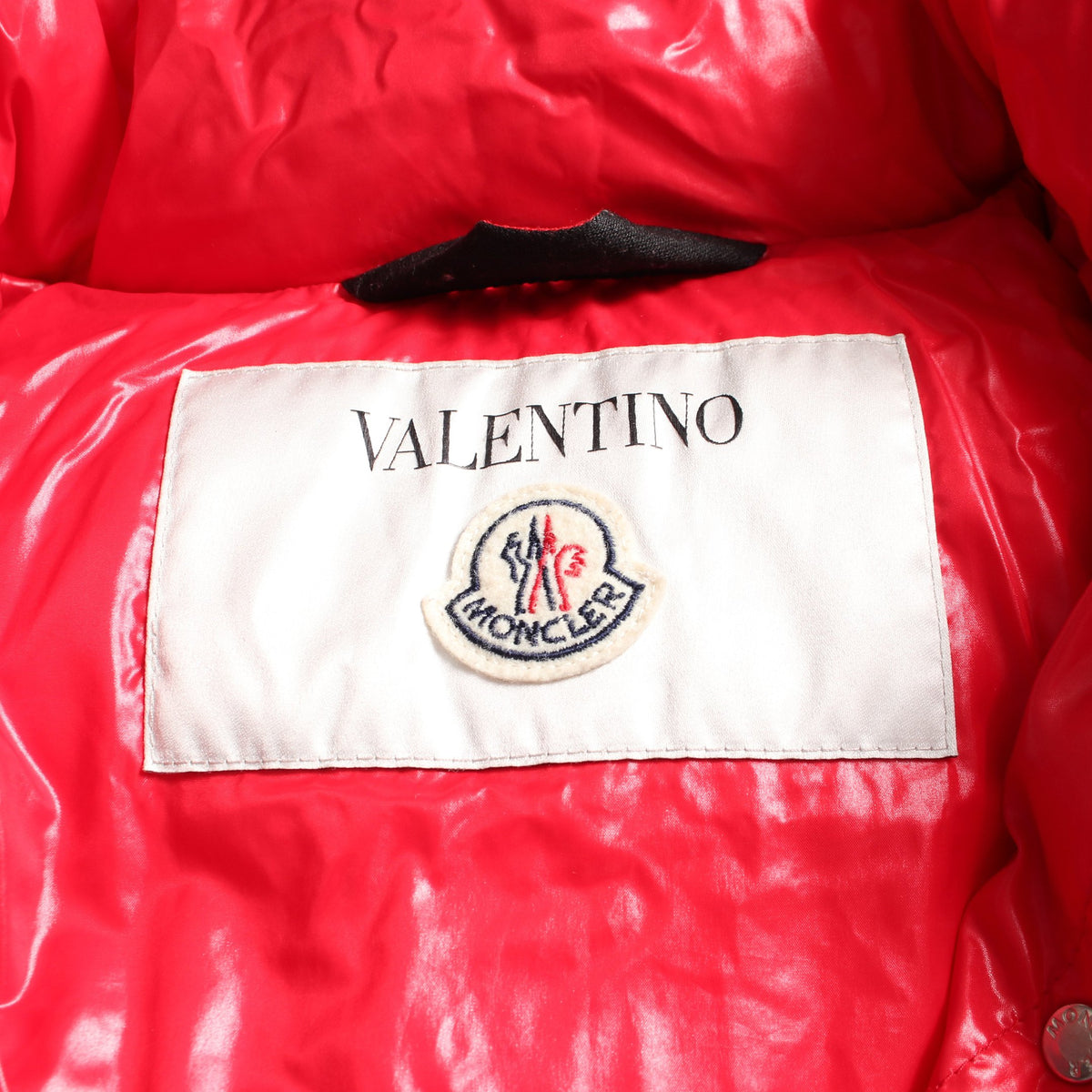 VALENTINO × MONCLER ダウンジャケット ナイロン ブラック レッド ヴァレンティノ アウター VALENTINO