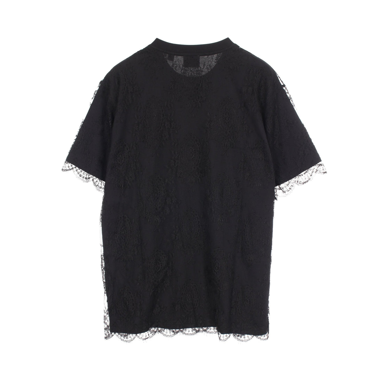 総レース ロゴプリント 半袖Tシャツ コットン ブラック バーバリー
