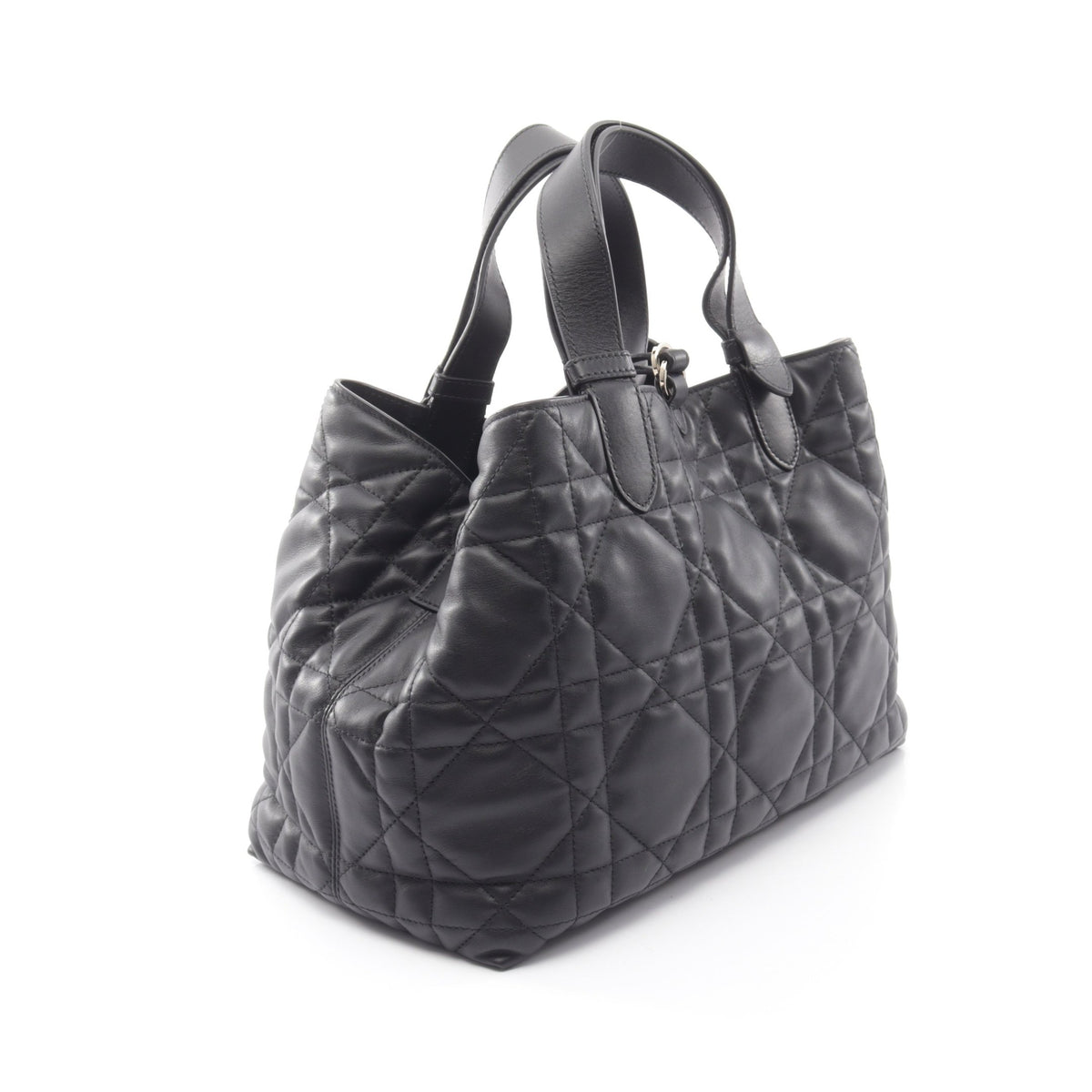 Toujours トゥージュール ミディアム マクロカナージュ ハンドバッグ レザー ブラック クリスチャンディオール バッグ Christian Dior