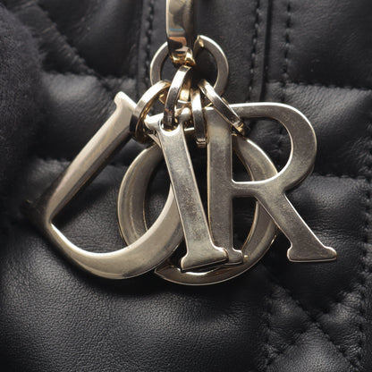 Toujours トゥージュール ミディアム マクロカナージュ ハンドバッグ レザー ブラック クリスチャンディオール バッグ Christian Dior