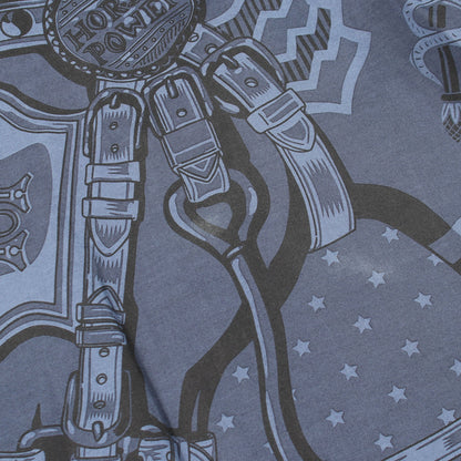Cheval Punk Bandana 長袖 シャツ シルク コットン ネイビー ブラック エルメス