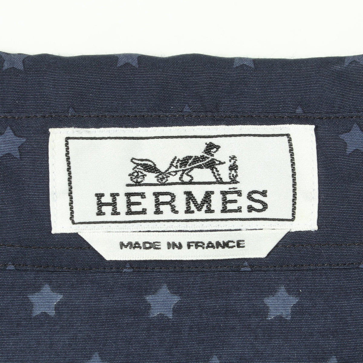 Cheval Punk Bandana 長袖 シャツ シルク コットン ネイビー ブラック エルメス