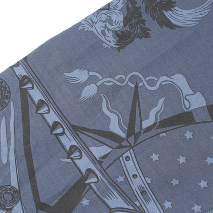 Cheval Punk Bandana 長袖 シャツ シルク コットン ネイビー ブラック エルメス