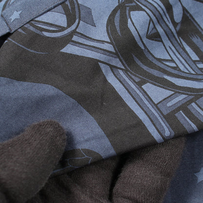 Cheval Punk Bandana 長袖 シャツ シルク コットン ネイビー ブラック エルメス