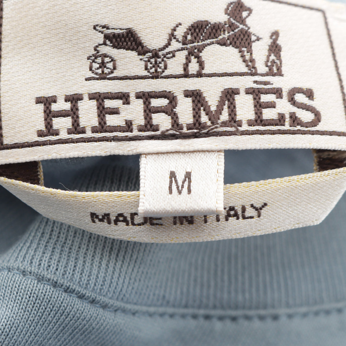 Piqures Sellier 半袖Tシャツ コットン ブルーグレー エルメス トップス HERMES