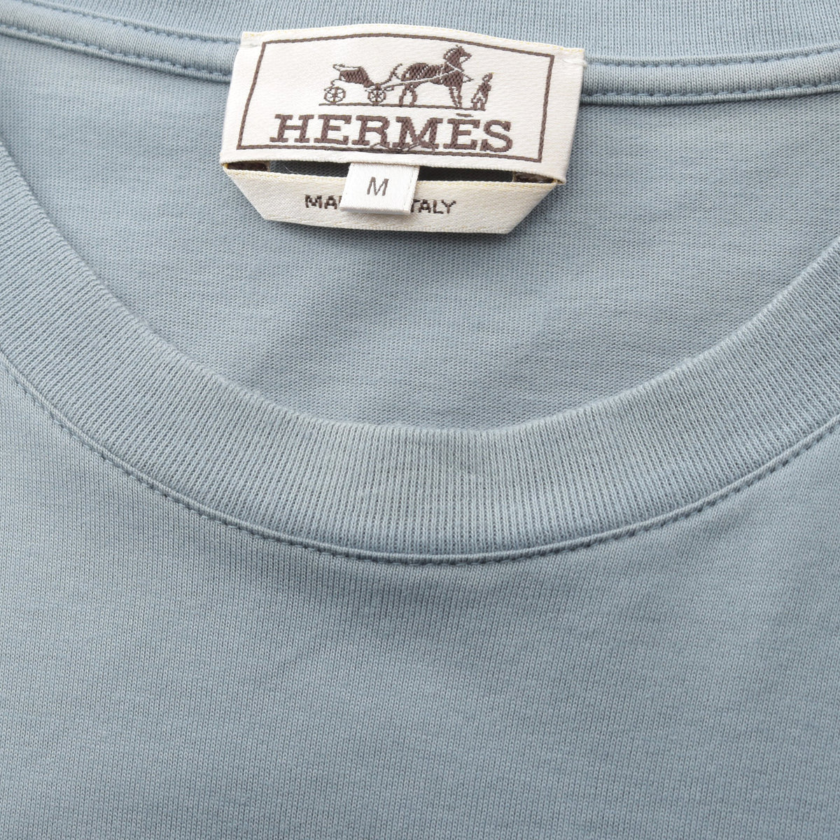 Piqures Sellier 半袖Tシャツ コットン ブルーグレー エルメス トップス HERMES
