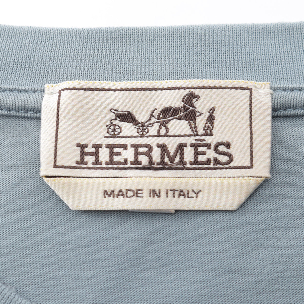 Piqures Sellier 半袖Tシャツ コットン ブルーグレー エルメス トップス HERMES