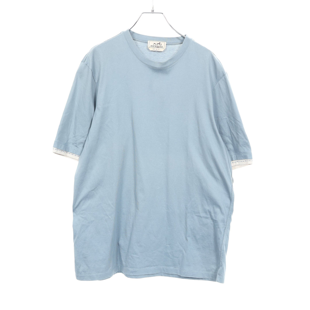 Piqures Sellier 半袖Tシャツ コットン ブルーグレー エルメス トップス HERMES
